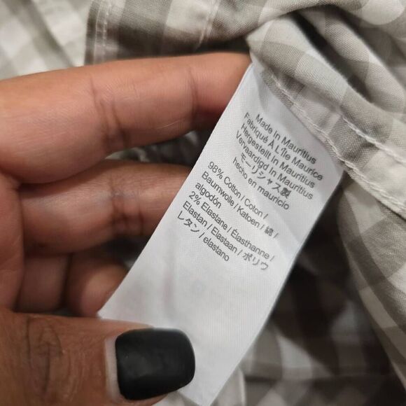 J. Crew Shirt Mens Medium Green Gingham Slim Fit Flex Washed Button-Down Stretch - Picture 7 of 8